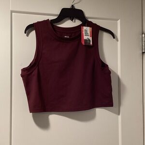 NWT DSG Size L High Neck Fashion Tank Wine